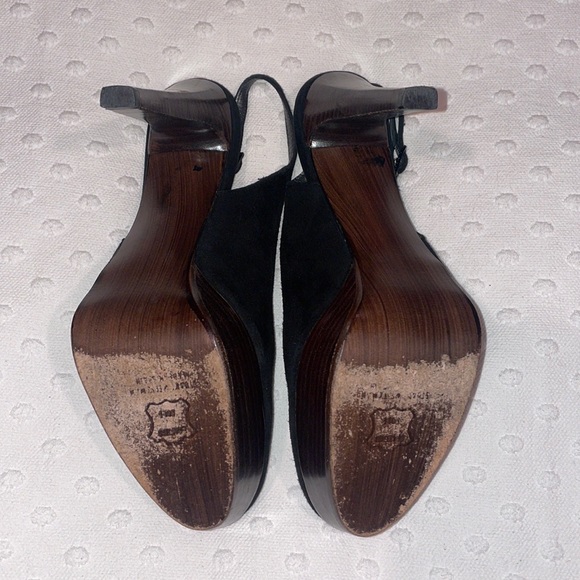Stuart Weitzman Black Suede Platform Heels Size 7.5 - Picture 6 of 13